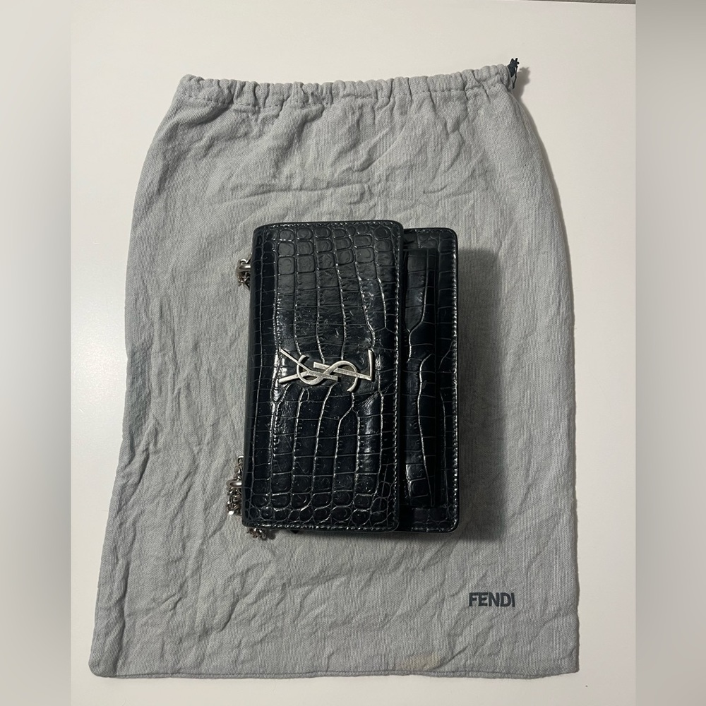 Fendi Authentic Adjustable Drawstring Handbag Pur… - image 5